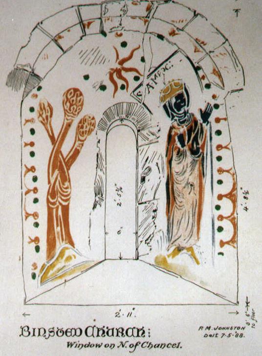 Medieval wall painting in Binsted church